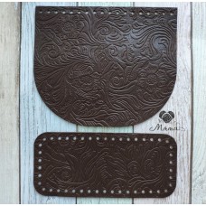 Valve 20*17 cm + bottom 20*9 cm (nat. leather) Cacoa flowers