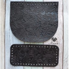Valve 20*17 cm + bottom 20*9 cm (nat. leather) chocolate Valve 20*17 cm + bottom 20*9 cm (nat. leather) green flowers