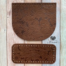 Valve 20*17 cm + bottom 20*9 cm (nat. leather) Coffee flowers