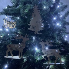Christmas set of three items (Christmas Tree+ 2 Deer)