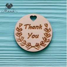 Circle with heart "Thank you"  - 5  cm