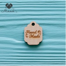 Tag with monogram "Hand made" - 3 cm