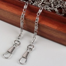Bag chain, with carabiners, 4 × 13 mm, 120 cm, silver